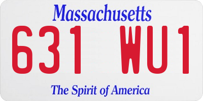 MA license plate 631WU1