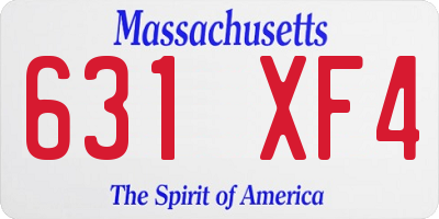 MA license plate 631XF4