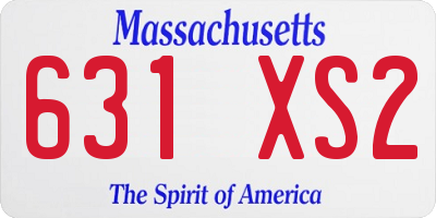 MA license plate 631XS2