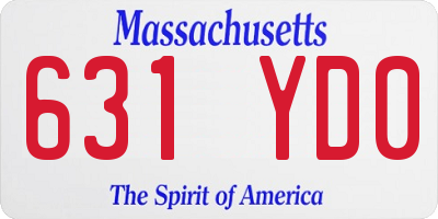 MA license plate 631YD0