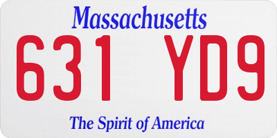 MA license plate 631YD9