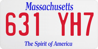 MA license plate 631YH7