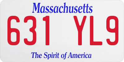 MA license plate 631YL9