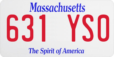 MA license plate 631YS0