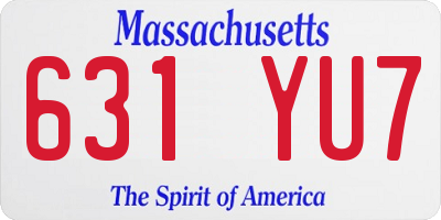 MA license plate 631YU7