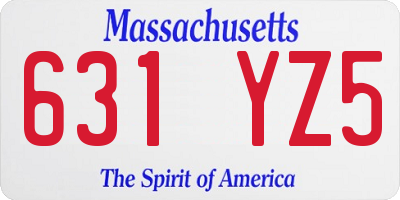 MA license plate 631YZ5