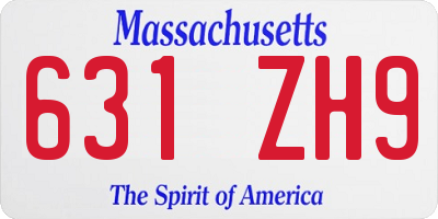MA license plate 631ZH9