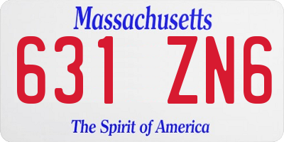 MA license plate 631ZN6