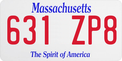 MA license plate 631ZP8