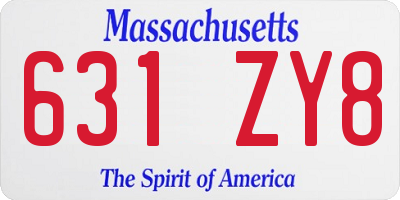 MA license plate 631ZY8