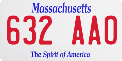 MA license plate 632AA0