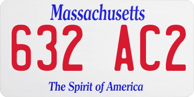 MA license plate 632AC2