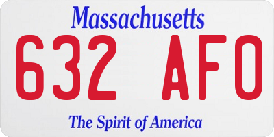 MA license plate 632AF0