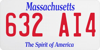 MA license plate 632AI4