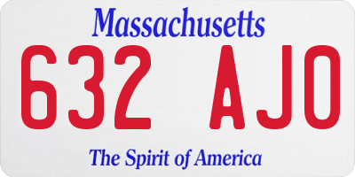 MA license plate 632AJ0