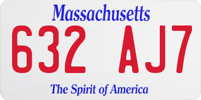 MA license plate 632AJ7
