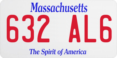 MA license plate 632AL6