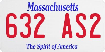 MA license plate 632AS2