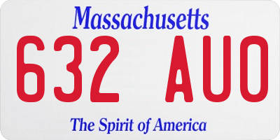 MA license plate 632AU0