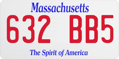 MA license plate 632BB5