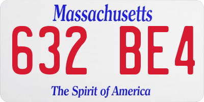 MA license plate 632BE4