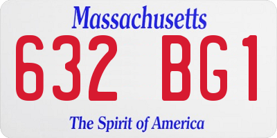 MA license plate 632BG1