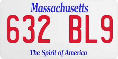 MA license plate 632BL9