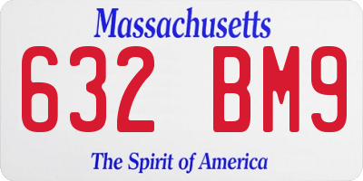 MA license plate 632BM9