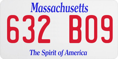 MA license plate 632BO9