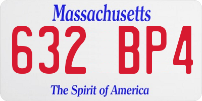 MA license plate 632BP4