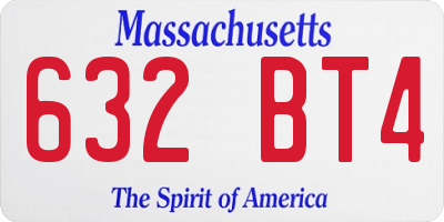 MA license plate 632BT4