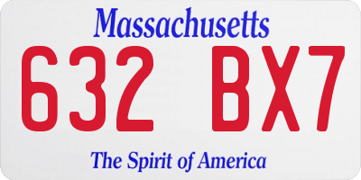 MA license plate 632BX7
