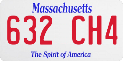 MA license plate 632CH4