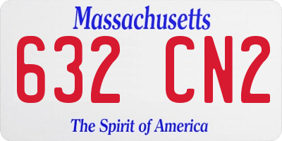 MA license plate 632CN2