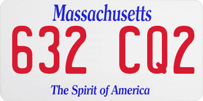 MA license plate 632CQ2
