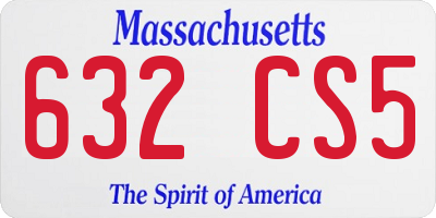 MA license plate 632CS5