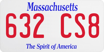 MA license plate 632CS8