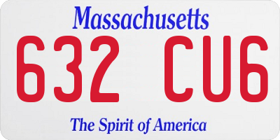 MA license plate 632CU6