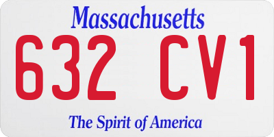 MA license plate 632CV1