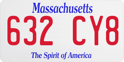 MA license plate 632CY8