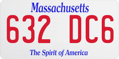 MA license plate 632DC6
