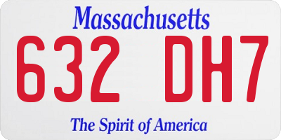MA license plate 632DH7