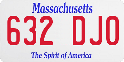 MA license plate 632DJ0