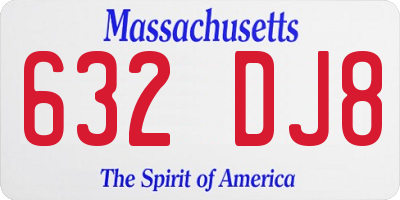 MA license plate 632DJ8