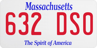 MA license plate 632DS0