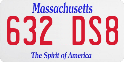 MA license plate 632DS8