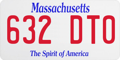 MA license plate 632DT0