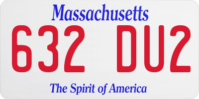 MA license plate 632DU2