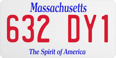 MA license plate 632DY1