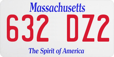 MA license plate 632DZ2